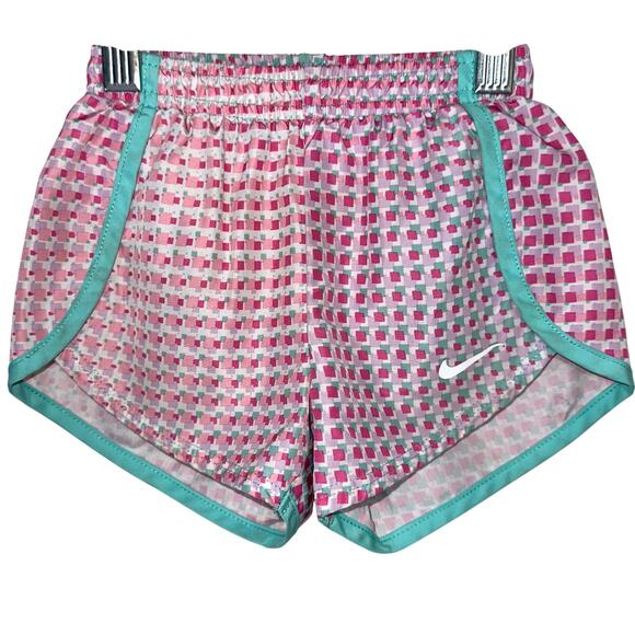 Nike Toddler Girl Pink Blue Pattern Dri-Fit Athletic Shorts Size 2T - Picture 1 of 13